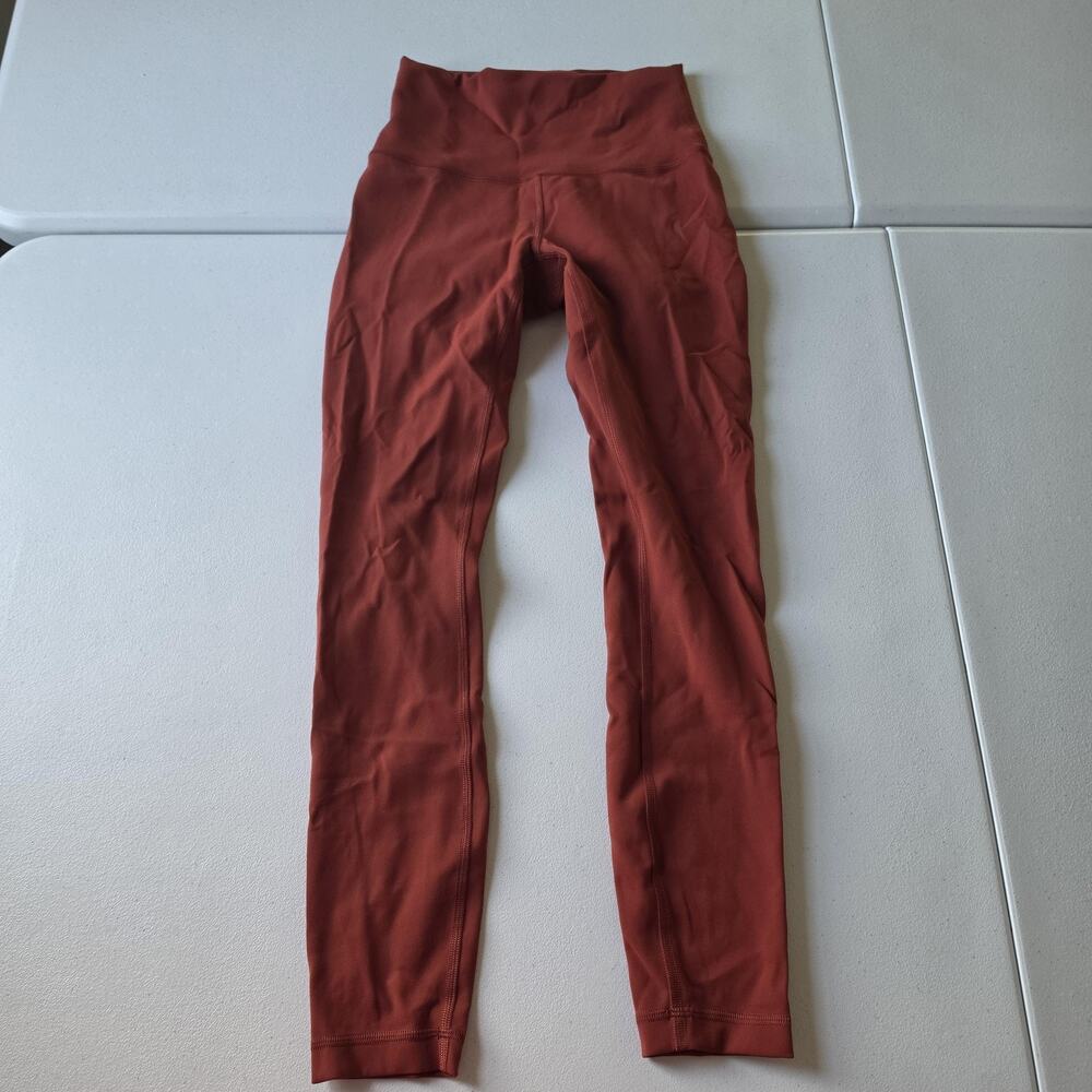 Lululemon Leggings Wunder Train Womens 4 Orange High Rise 25" Athletic